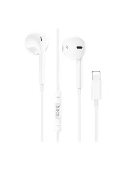 Проводная стерео-гарнитура Hoco M80 Lightning (вкладыши с микрофоном и пультом) (белый)