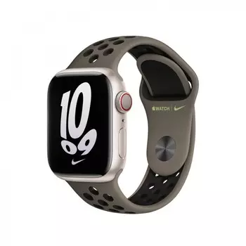 Ремешок Apple для Watch 45mm Olive Grey/Black Nike Sport Band