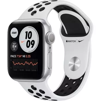 Ремешок Apple для Watch 45mm Pure Platinum/Black Nike Sport Band