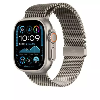 Ремешок Apple для Watch Ultra 49mm Natural Titanium Milanese Loop (L) (MXKE3)