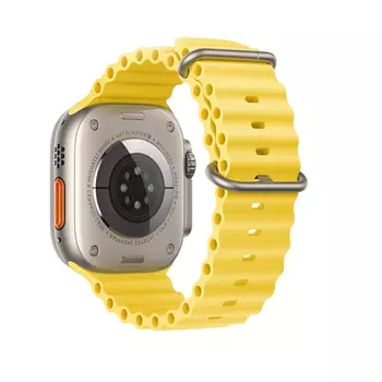 Ремешок Hoco WA12 Original Marine double buckle для Apple Watch 42/44/45/49mm силикон (желтый)