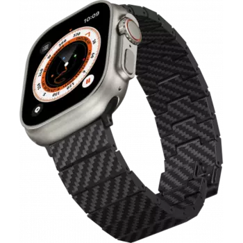 Ремешок PITAKA Modern для Apple Watch 38/40/41/42/44/45/49mm карбоновый (арамид) черно-серый