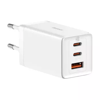 Сетевое зарядное устройство Baseus GaN5 Pro Fast Charger 65W USB/2xType-C+ кабель Type-C/Type-C (CCGP120202) (белый)