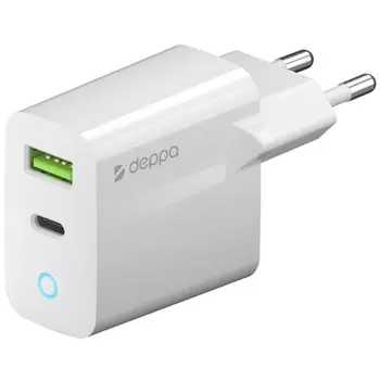 Сетевое зарядное устройство Deppa (11398) Power Delivery 20W 3.0А USB/Type-C (белый)