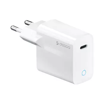 Сетевое зарядное устройство Deppa (11424) Wall charger 20W 3.0А Type-C/LED-индикатор (белый)
