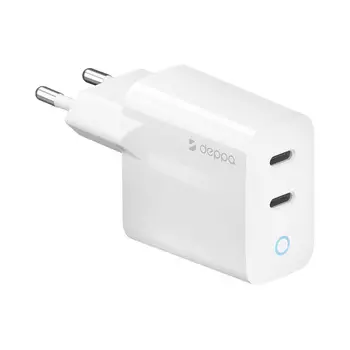 Сетевое зарядное устройство Deppa (11449) Wall charger 45W/PD3.0/2xUSB-C (белый)