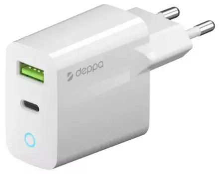 Сетевое зарядное устройство Deppa Wall charger (11426) 33W 3.0А USB/Type-C (белый)