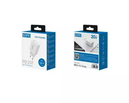 Сетевое зарядное устройство Eofe Fast Charger 20W USB/Type-C (белый)