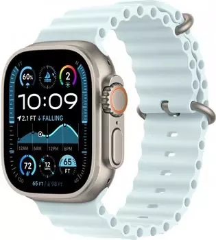 Смарт-часы Apple Watch Ultra 2 (2024) 49mm Natural Titanium Case with Ice Blue Ocean Band (One Size)