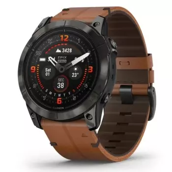 Смарт-часы Garmin Epix Pro Gen 2 Sapphire Carbon Gray with Chestnut Leather Band (010-02804-30)