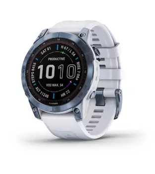 Смарт-часы Garmin Fenix 7X Sapphire Solar Mineral Blue DLC Titanium with Whitestone Band