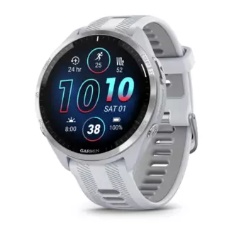 Смарт-часы Garmin Forerunner 965 Titanium Bezel with Whitestone Case and Whitestone/Powder Gray Silicone Band