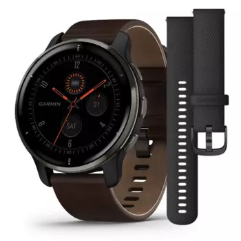 Смарт-часы Garmin Venu 2 Plus Slate and Brown Leather Band (010-02496-15)