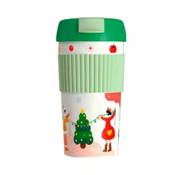 Термокружка Xiaomi KKF Rainbow 490ml (зеленый/белый с узором)
