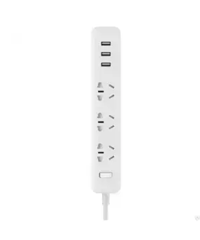 Удлинитель Xiaomi Mi Power Strip / 3 розетки / 3 USB порта 15W (XMCXB01QM) (белый)