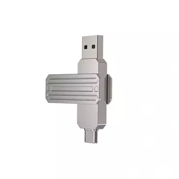 USB Flash накопитель Wiwu 2 в 1 128Gb USB 3.2/Type- C (Wi-FD003) (серебристый)