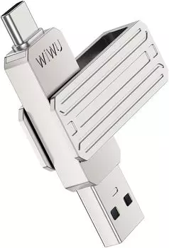 USB Flash накопитель Wiwu 3 в 1 256Gb USB 3.0/ Lightning /Type- C (Wi-FD001) (серебристый)
