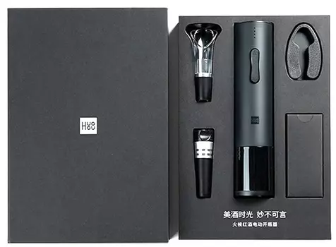 Винный набор аксессуаров Xiaomi Huo Hou Electric Wine Bottle Opener BASIC (HU0047) (черный)