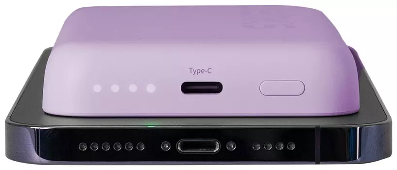 Внешний аккумулятор Benks MP10 Mini MagSafe 6000mAh Type-C (фиолетовый)