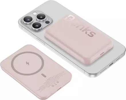 Внешний аккумулятор Benks MP10 Mini MagSafe 6000mAh Type-C (розовый)