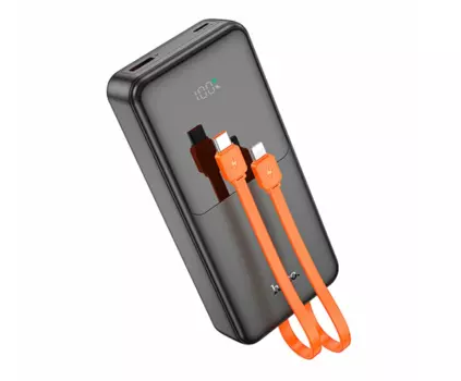 Внешний аккумулятор Hoco J119А Sharp charger 20000mAh USB/Type-C/кабель Lightning + Type-C/LED-дисплей (черный)