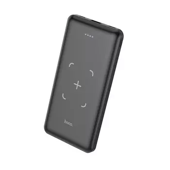 Внешний аккумулятор Hoco J50 10000 mAh USBx2 2.0A/MicroUSB /Type-C/Lightning с беспроводной зарядкой (черный)