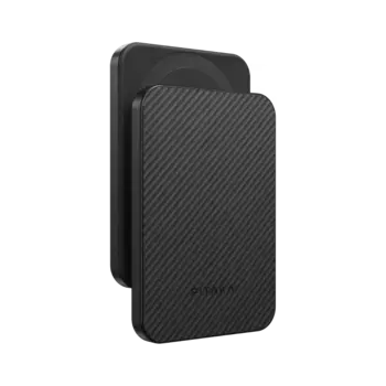 Внешний аккумулятор PITAKA Aramid Fiber Magnetic Power Bank Qi2 5000mAh черно-серый в полоску