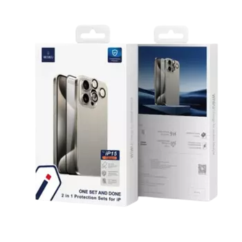 Защитное стекло для экрана и объектива камеры Wiwu (WI-IP002) для Apple iPhone 16 Pro антибликовое (черная рамка)