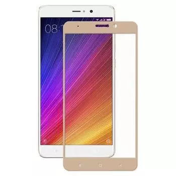 Защитное стекло Glass PRO (Full) Screen для Xiaomi Mi5S Plus цветное (золотая рамка)