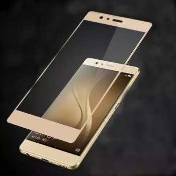 Защитное стекло Glass PRO (Full) Screen для Huawei P9 Plus цветное (золотая рамка)