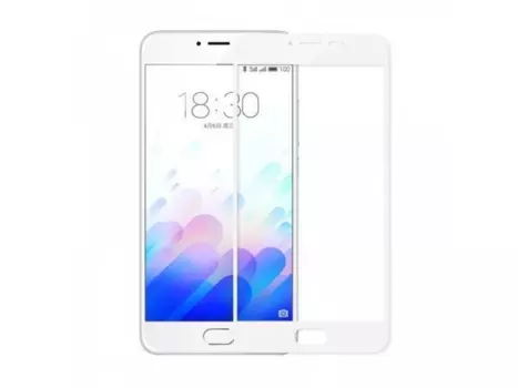 Защитное стекло Glass PRO (Full) Screen для Meizu M3s / M3 Mini цветное (белая рамка)
