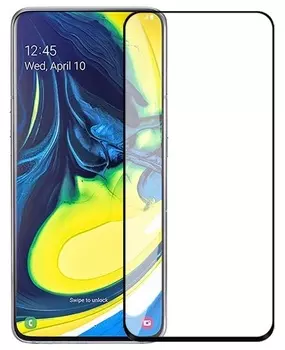 Защитное стекло Glass PRO (Full) Screen для Samsung Galaxy A80 (2019) цветное (черная рамка)