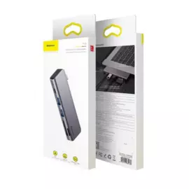 Адаптер BASEUS 5 в1 Type-C на Type-C/USB 3.0x3/HDMI (Silver)