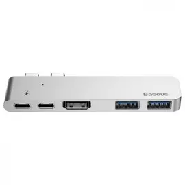 Адаптер Baseus Thunderbolt C+ Dual Type-C на USB3.0/HDMI/Type-C (CAHUB-B0G) (Space Grey)