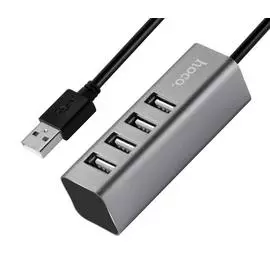 Адаптер Hoco USBx4 12V/24V (Gray)
