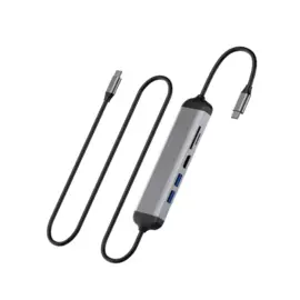 Адаптер Wiwu Alpha USB-C 5 в 1 на USB 3.0*2/HDMI/SD/Micro SD (521H) (Grey)