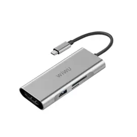 Адаптер Wiwu Alpha USB-C 7 в 1 на USB 3.0/PD/SD/TF/HDMI (A731HP) (Silver)