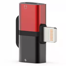 Адаптер WIWU Gemini Dual Lightning Converter (ST02 Pro) USB Lightning/Jack 3.5 (Red)