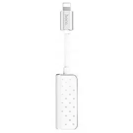 Аудио-переходник Hoco (LS11) Lighting (3.5 mm для наушников) для Apple iPhone X/8 Plus/8/7 (белый)
