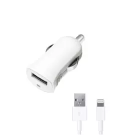Автомобильное зарядное устройство Deppa (11250) 8-pin 1000mA (USB) на (Lightning) MFi 120 см (White)