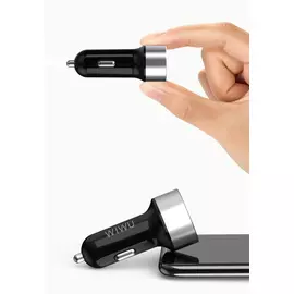 Автомобильное зарядное устройство WIWU (QC200) 3USB QC 3.0 Digital Display Car Charger (черный)