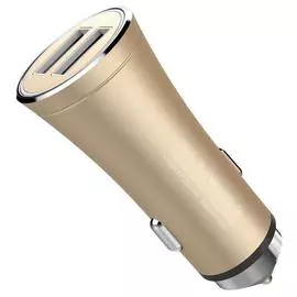 Автомобильный блок питания Rock H1 Car Charger with Hammer 2xUSB, 5V, 2,4A (общ.) (Gold)