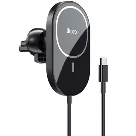 Автомобильный держатель Hoco (CA90) для смартфона Powerful magnetic wireless charger in-car holder (черный)