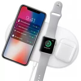 Беспроводное зарядное устройство AirPower USB Type-C 3 в1 Wireless Charger 2A пластик (зеленый)