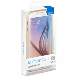 Чехол-бампер Deppa Alum Bumper для Samsung Galaxy S6 пластиковый+защитная пленка (черный)