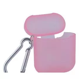 Чехол COTEetCI (AP3) Case для AirPods силиконовый с карабином (Прозрачно-розовый) CS8113-ТK
