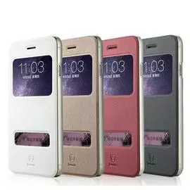 Чехол-книжка Baseus Mile Series View Double для Apple iPhone 6/6S Plus натуральная кожа (white)