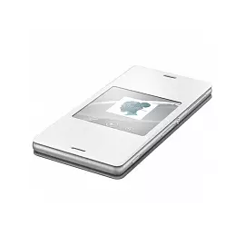 Чехол-книжка для Sony Xperia Z1 Compact искусственная кожа с окном/силикон (белый)