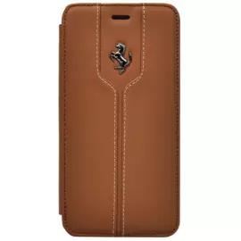 Чехол-книжка Ferrari Montecarlo Booktype для Apple iPhone 6 Plus/6S Plus (коричневый)