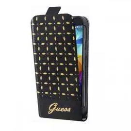 Чехол-книжка Guess Gianina Flip для Samsung Galaxy S5 натуральная кожа (черный)